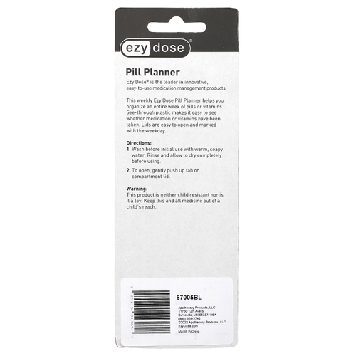 Ezy Dose, еженедельный органайзер для таблеток, средний, 1 шт.