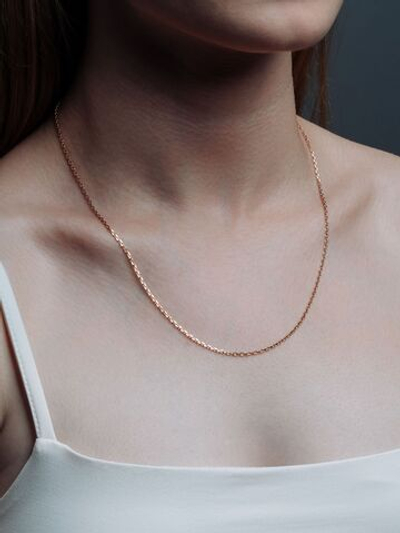 Цепочка на шею серебряная позолоченная 925 пробы, Silver Moon, якорное плетение, ширина 2 мм