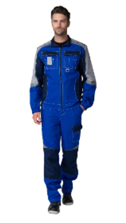 Костюм Формула (тк.Смесовая,240) п/к, васильковый/т.синий/серый