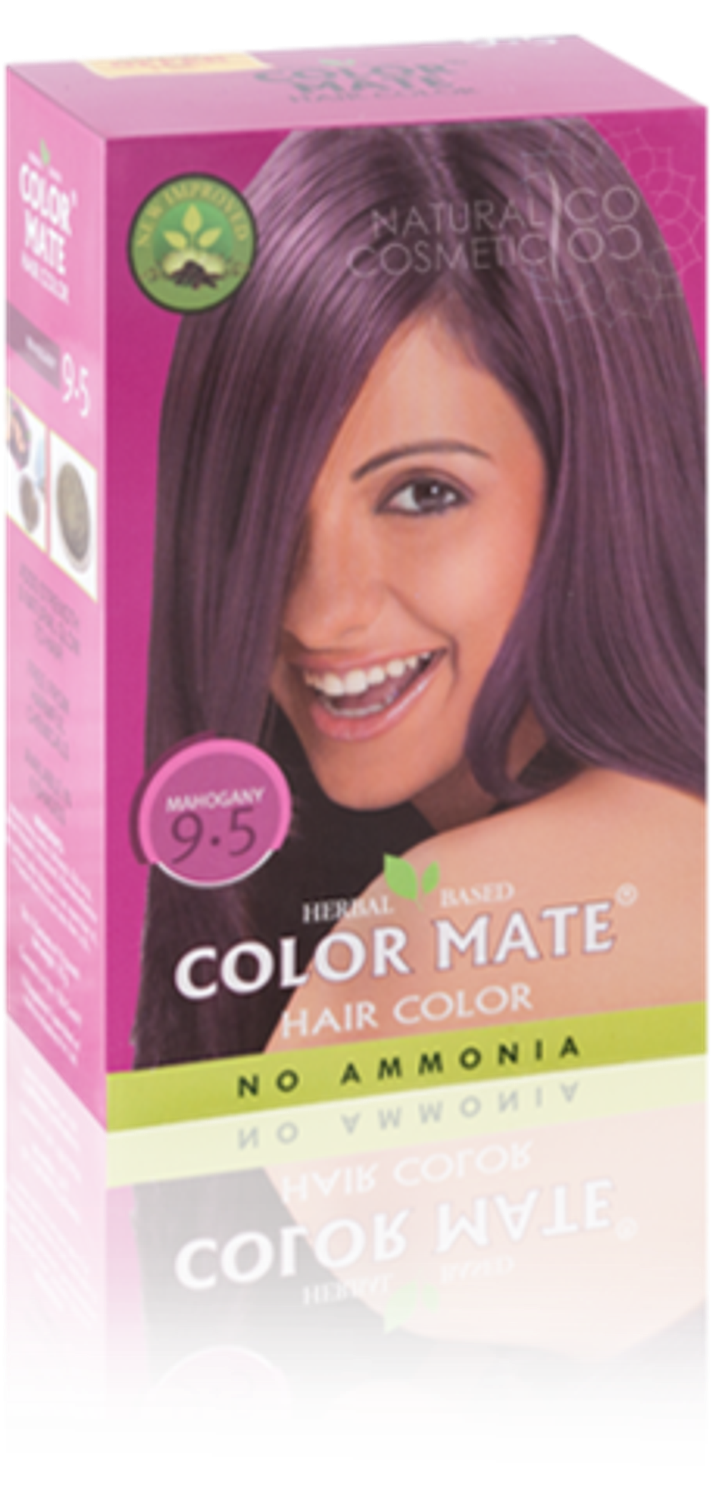 Краска для волос на основе хны Color Mate Mahogani 9.5 цвет Махагон (Красное дерево) 100% окрашивание седины 5х15 г = 75 г