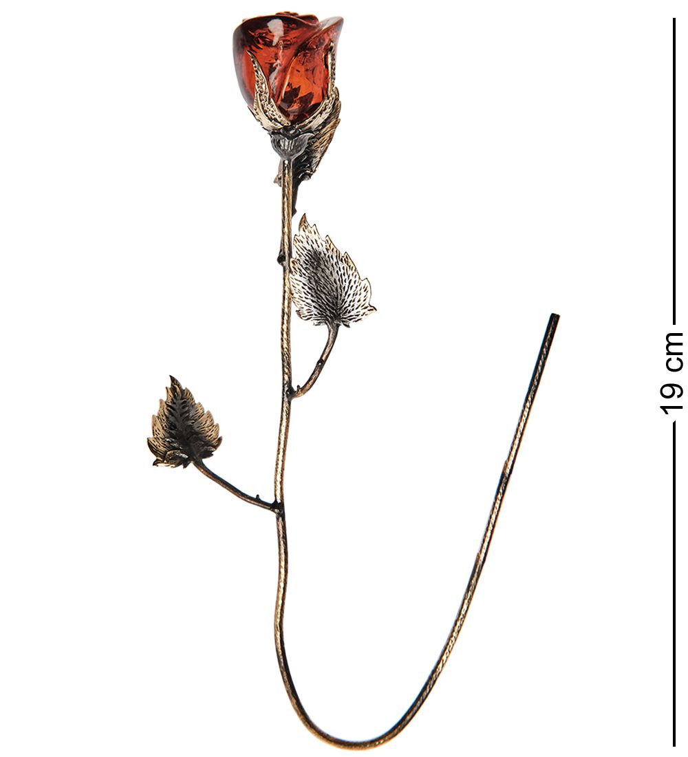 Народные промыслы AM-1664 Фигурка «Розочка» (латунь, янтарь)