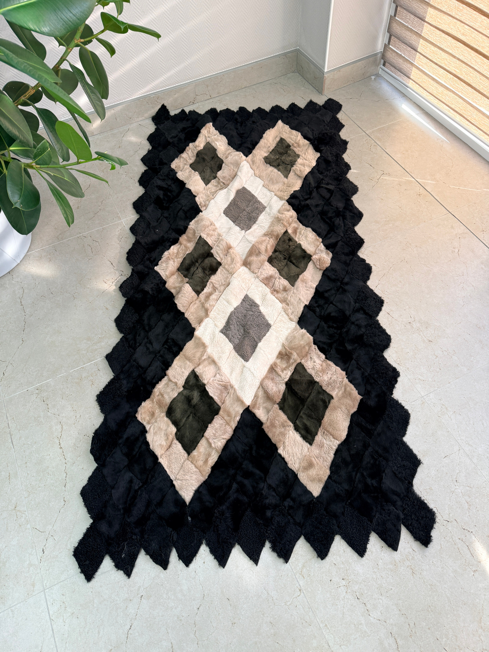 Покрывало меховое ковер из шкуры овчины