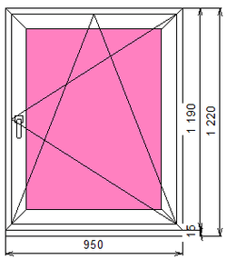 Пластиковое окно 1190 х 950 ТермА Эко