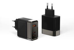 Сетевое зарядное устройство GoGadget CityPump 65W 2хUSB-C 1xUSB-A LCD GaN