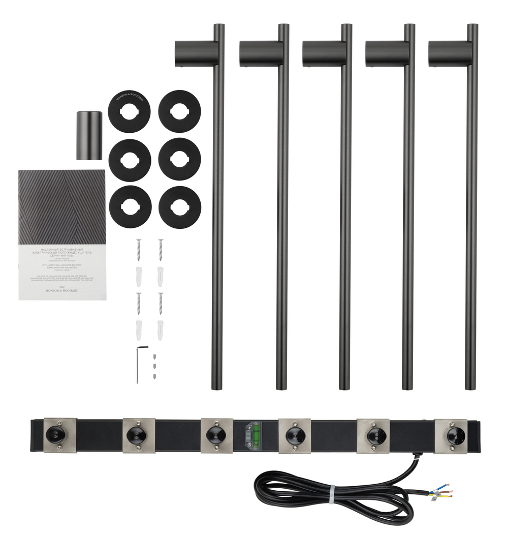 Полотенцесушитель электрический встраиваемый WONZON & WOGHAND DORTMUND, Темный графит (WW-A365-GM)