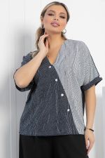 Блуза Миланья (сине-белая) Б12845-27М LT Collection