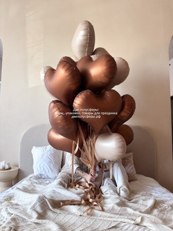 Набор сердец латте и шоколад