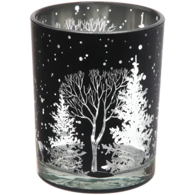 Подсвечник «Зимнее сияние» 10*12,5 см, Черный