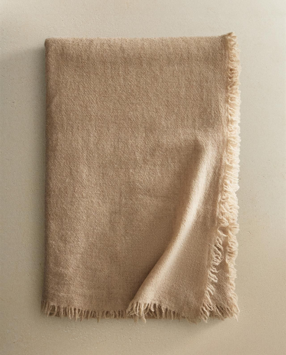 Zara Home - Шерстяной плед, бежевый, 200x300 см