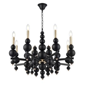 Подвесная люстра 8*E14 8106/8 черный, золотой Moderni NANA Lumion