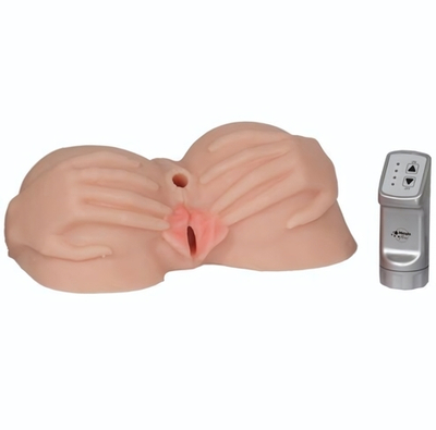 Вагина с виброяйцом на выносным пульте управления вибрацией (Цвет: телесный)