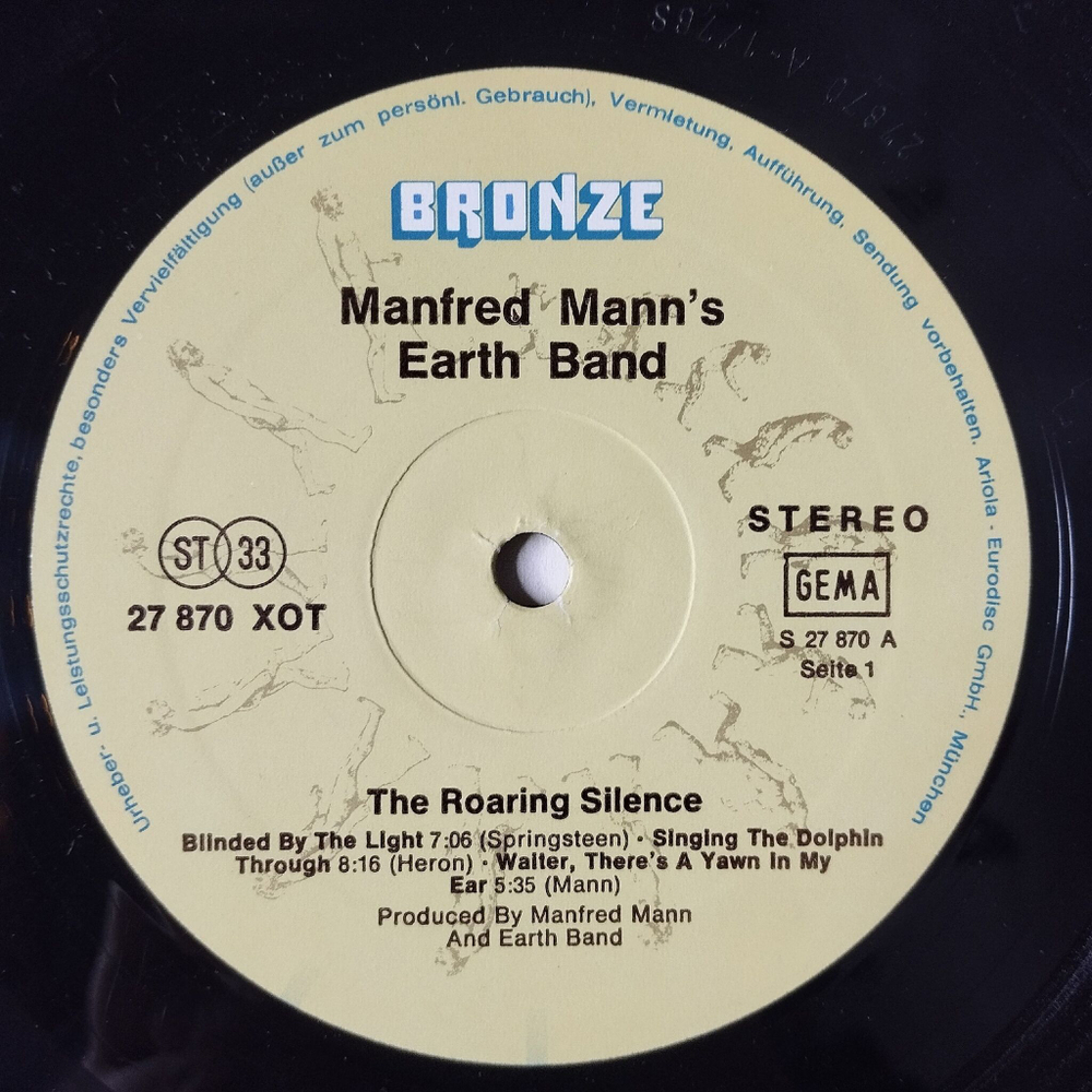 Винтажная виниловая пластинка LP Manfred Mann Earth Band The Roaring Silence (Germany 1976)
