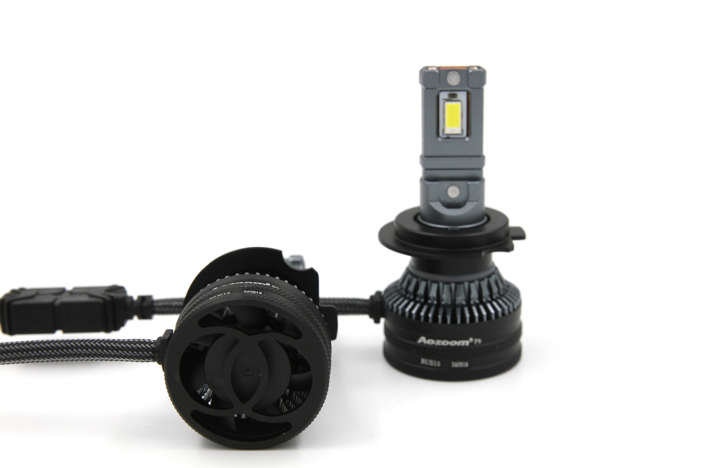 Cветодиодные лампы H7/H18 Aozoom P9 с вентилятором 12V, 52W, 5500K, чип Korea WT52 (комплект, 2шт)