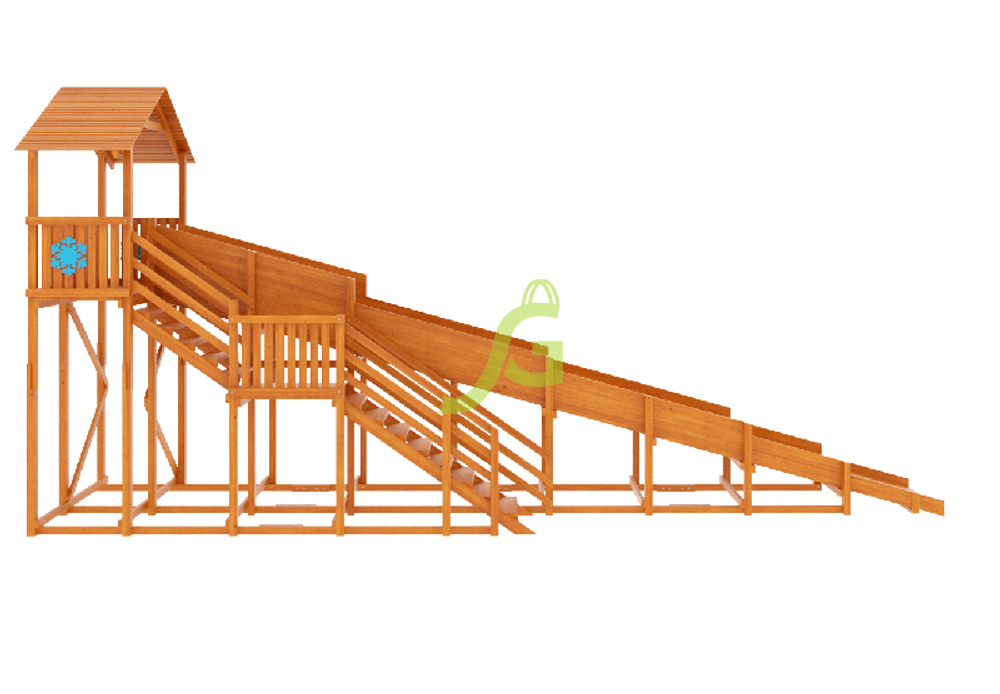 Зимняя заливная горка 10 метров