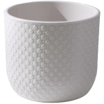 Кашпо для цветов пластиковое 3,2л d-17,5см «Клевер» во вставкой льняной