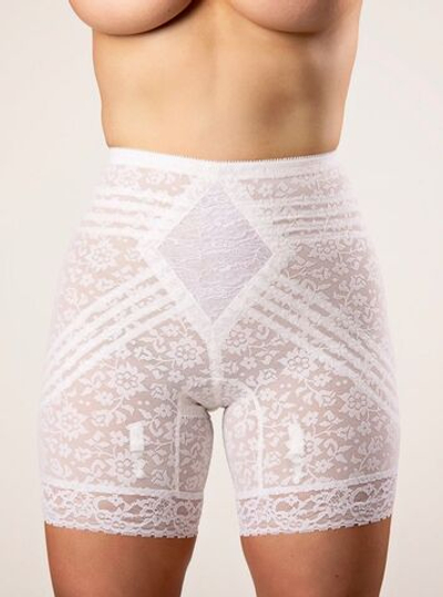 Корсетные кружевные панталоны высокой степени коррекции (Размер: 3X) (Цвет: белый)