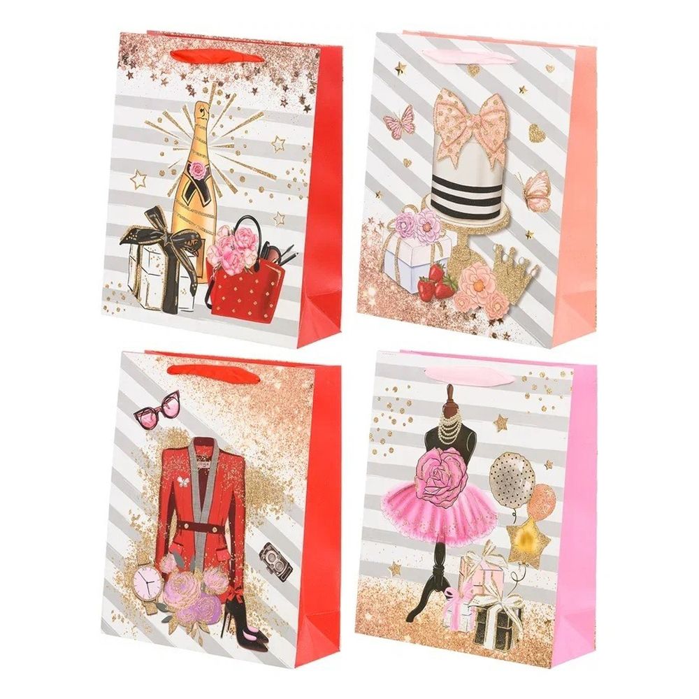 Подарочный пакет Basir, серия "Дамский шик", 18*23*10 см, ассорти Подарочный пакет Basir, серия "Дамский шик", 18*23*10 см, ассорти