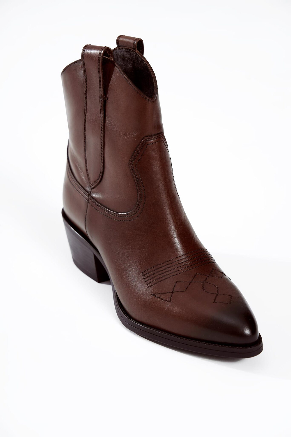 Казаки из натуральной кожи ELEONOR / Коричневый