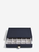 Органайзер для украшений и часов со стеклянной крышкой Stackers Classic Jewellery Box, 4 секции - White Pebble (White Pebble / серый / White Pebble / 500)