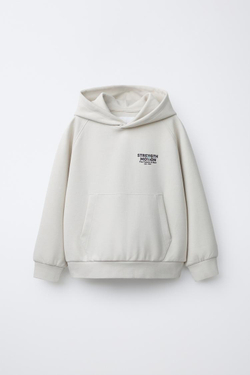 ZARA КОМПЛЕКТ ИЗ ТОЛСТОВКИ И ДЖОГГЕРОВ ИЗ ТКАНИ ИНТЕРЛОК, ЦВЕТ ЛЬДА