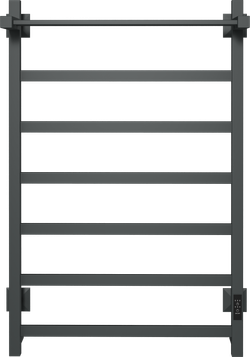 Полотенцесушитель электрический EWRIKA Пенелопа КВ7 80x55 см, подключение справа, слева, скрытое подключение справа, графит, лесенка, из стали, с полкой