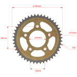 Звезда ведомая стальная 428-46T d-64mm, 5 болтов крепл., с проточкой SM-PARTS