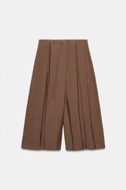 ZARA ДЛИННЫЕ СТРУЯЩИЕСЯ ШОРТЫ, МОККО