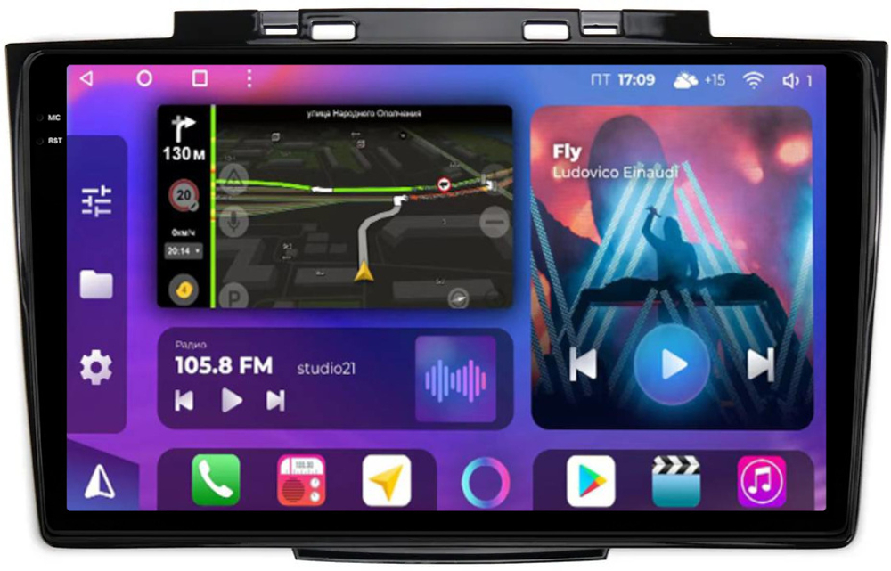 Магнитола Haval H5, DW Hower / Great Wall Hover H3, H5 (прямоугольные воздуховоды) - FarCar BM3013M-2K на Android 13, QLED+2K, TS10, CarPlay, 4G SIM-слот