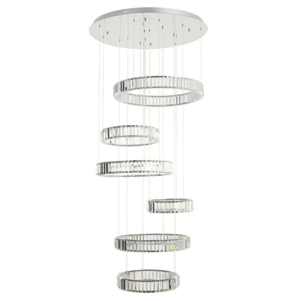 Citilux Чезаре CL338661 LED Люстра хрустальная с пультом Хром