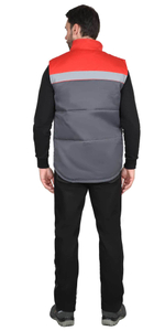 Жилет "СПЕЦ"   серым с красный