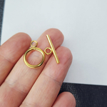 Замок тогл, сталь, 2я позолота, 14мм, цена за 1 набор (кольцо + палочка)