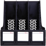 Лоток вертикальный DELI, 3 отделения, чёрный