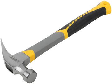 Молоток-гвоздодер, фиберглассовая усиленная 3-х цветная ручка, Профи 29 мм, 450 гр.