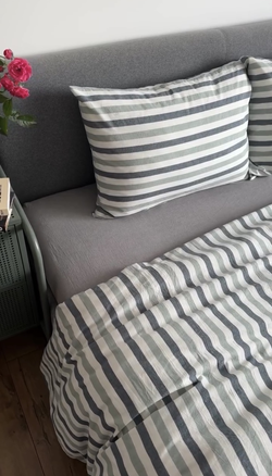 КПБ Дуэт ВАРЕНЫЙ ХЛОПОК "Мята широкая полоса"