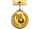 Медаль спортивная с лентой "Волейбол". Диаметр 5 см.