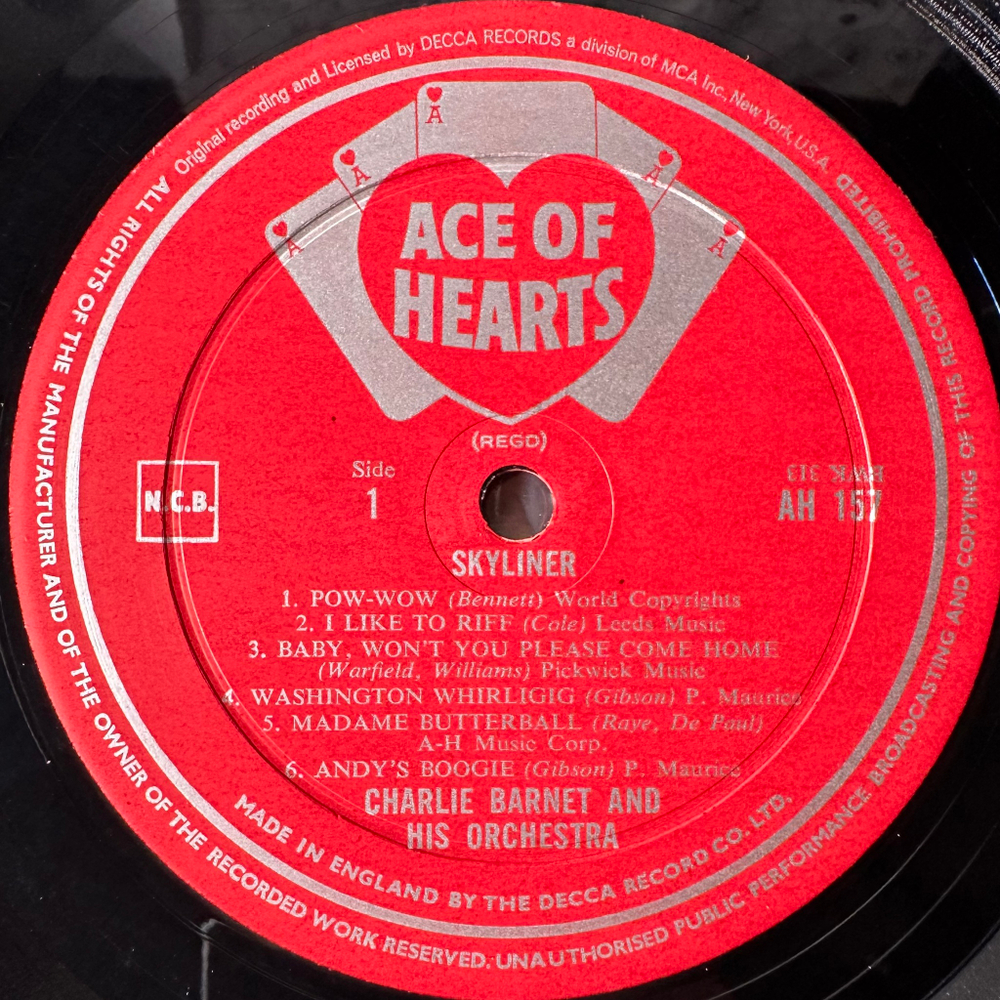 Charlie Barnet And His Orchestra ‎– Skyliner (Англия 1967г.)