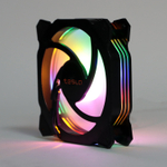 Вентилятор TESLA RGB120-RB, 120мм, 1200rpm, 3-pin+Molex, черный-белый/FRGB, 38CFM, 21дБ, антивибропрокладки (TSL-120-RB)