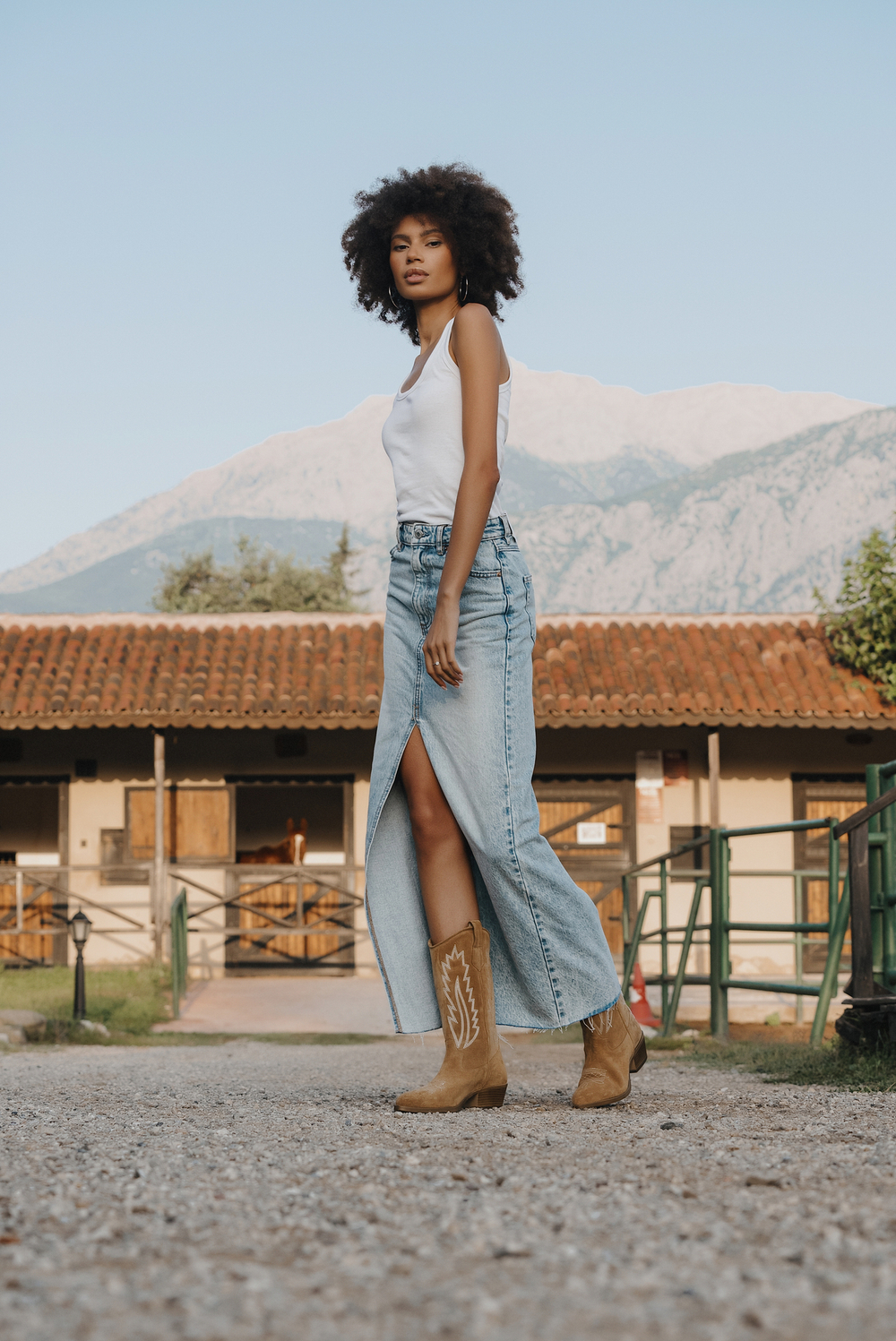 Казаки миди из натуральной замши POCAHONTAS