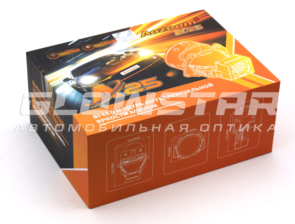 Билед модули Aozoom A25 2025 3.0 дюйма, 2 чипа, 5500K, 12V, 66W/75W, крепление 3R (комплект, 2шт)