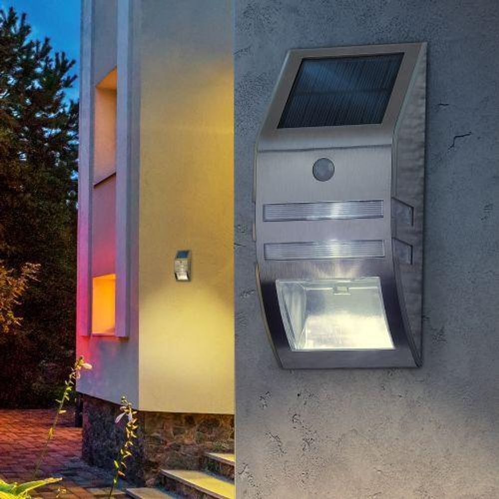 Светильник фасадный ERAFS012-26 Хром 3LED 50лм солнечная батарея ЭРА Б0044252