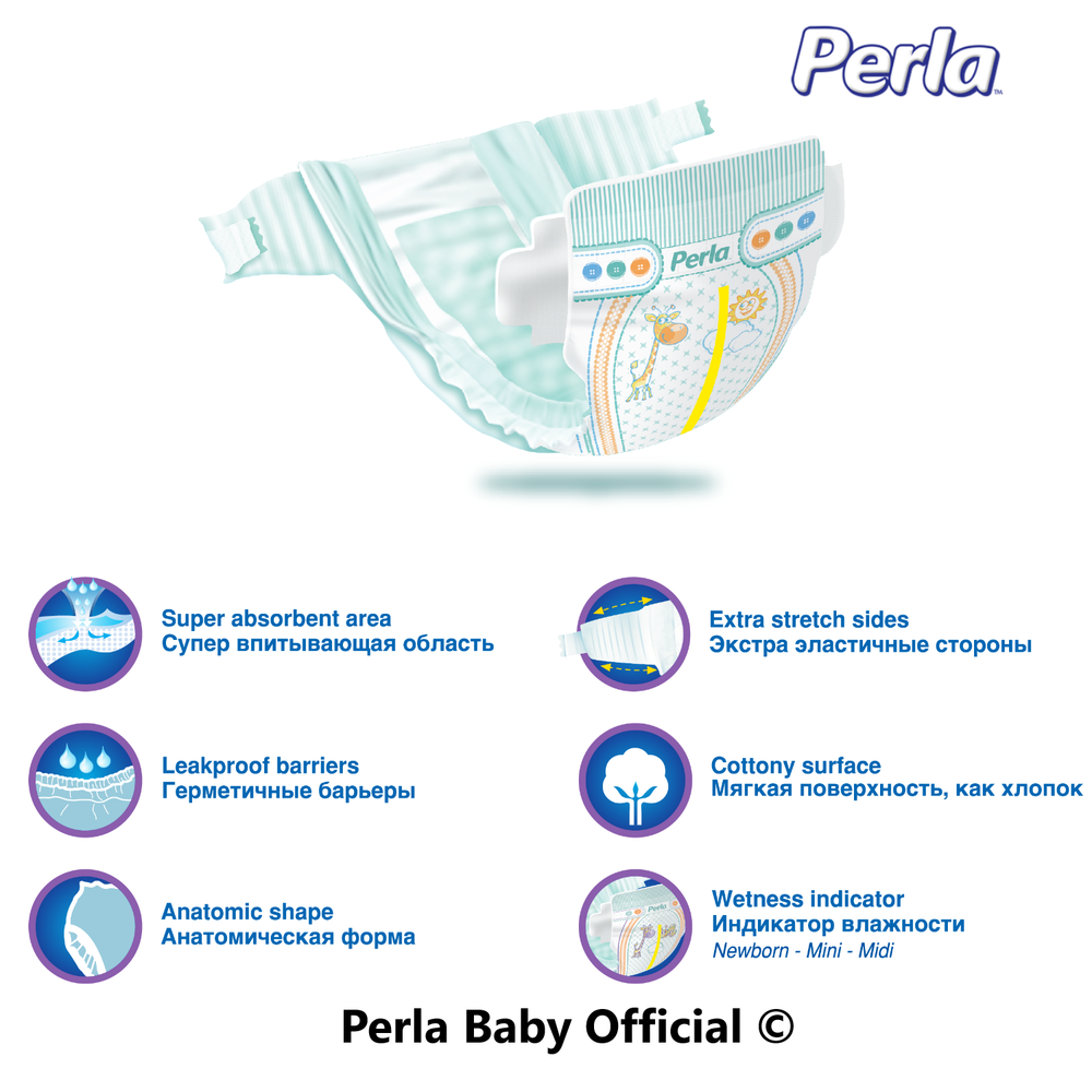 Подгузники PERLA PR TWIN MINI 40 шт 3-6 кг