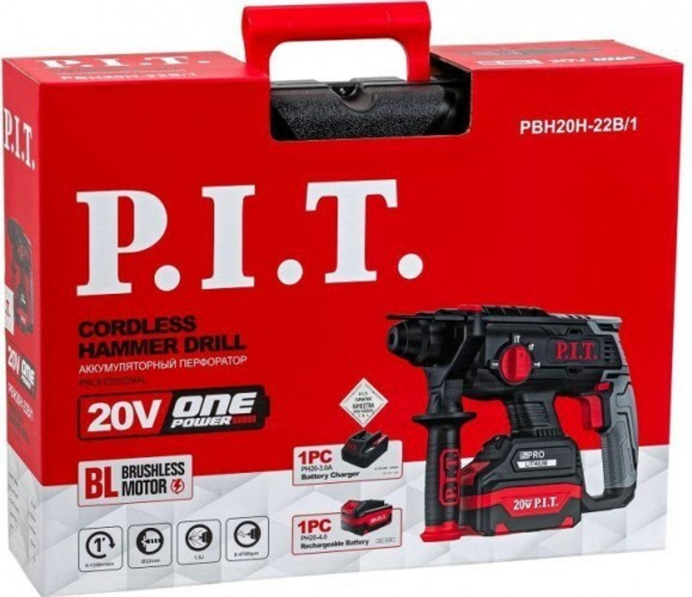 Перфоратор аккумуляторный P.I.T. PBH20H-22B/1 бесщеточный