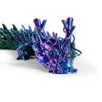 Китайский дракон, гибкая игрушка-антистресс, подарок, украшение интерьера, 45 см., 3D печать, красно-сине-зеленый