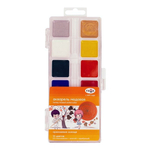 Акварель медовая "Оранжевое солнце" 10 цветов +золото+серебро, без кисти, пластик (Гамма)