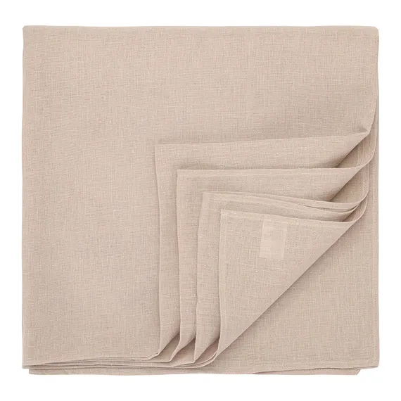 Скатерть из стираного льна бежевого цвета Essential, 170х170 см