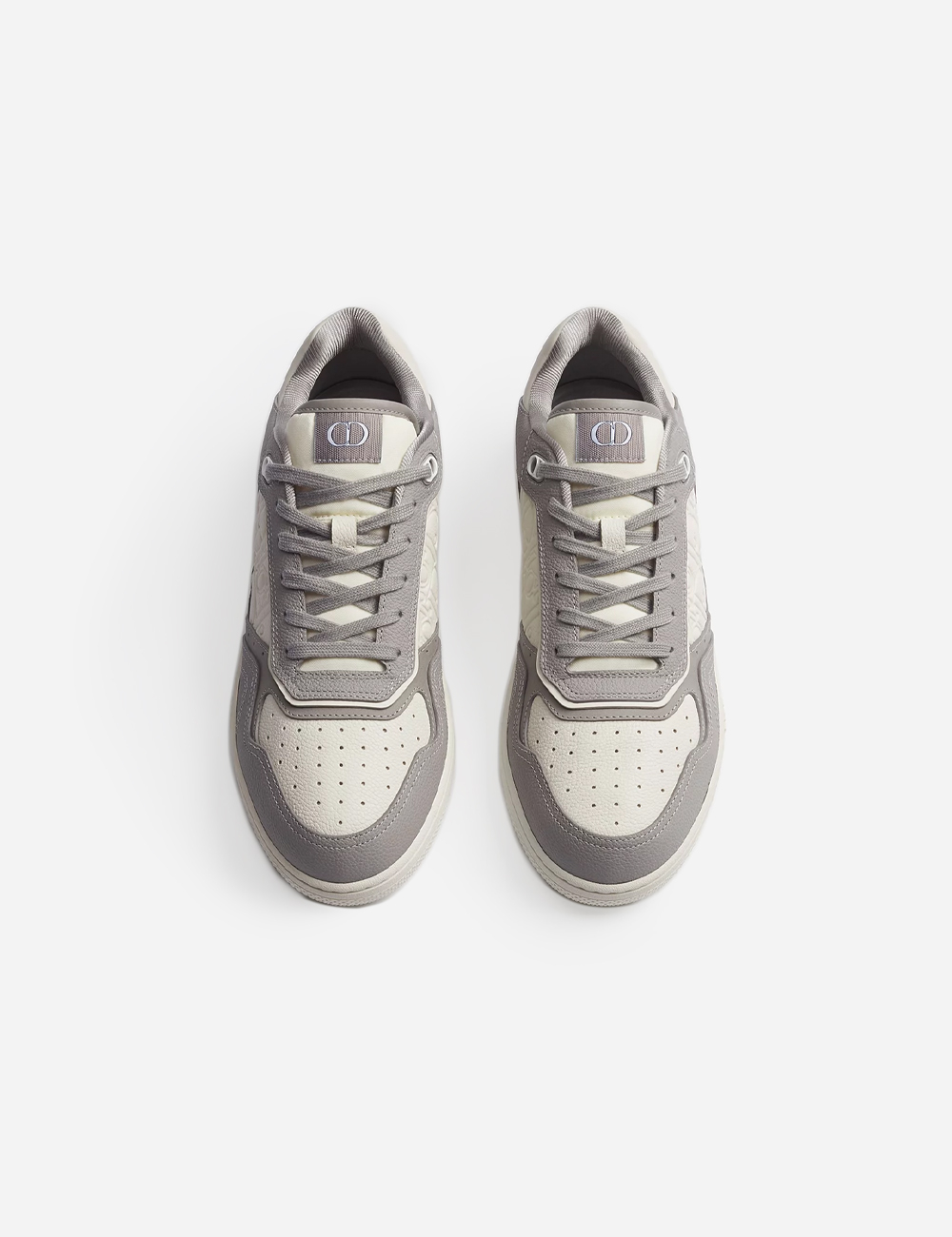 Кроссовки Dior B27 Uptown Low-Top Sneaker "Trianon Gray and Cream Grained Calfskin with Cream Dior Gravity Leather"