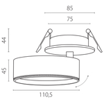 A5636RS Светильник ALTA PRO встраиваемый LED 30W 3510LM 36G БЕЛЫЙ 3000K со встр. чашей (215636 + 215006 + 215000-30)