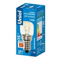 IL-F22-CL-15-E14 Лампа накаливания для духовок. 15Вт. Max.300C. Картон. ТМ Uniel.