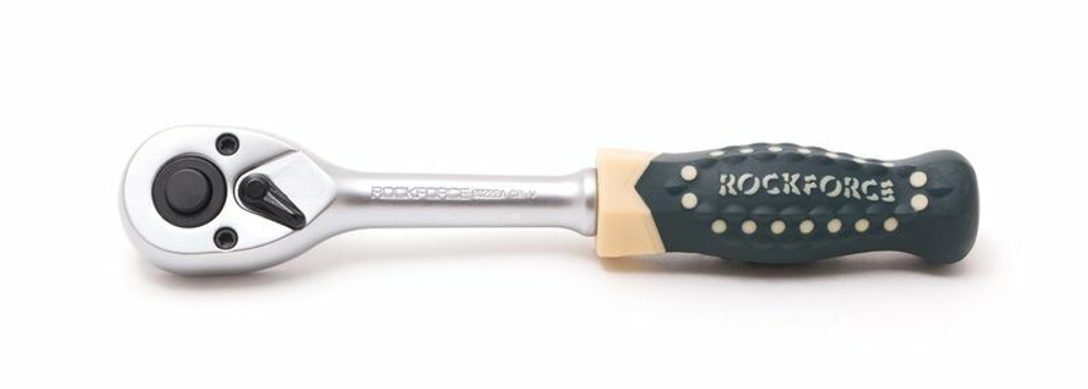 Трещотка реверсивная усиленная с резиновой ручкой 1/4''(72зуб.) RockForce##Rock FORCE RF-80222A
