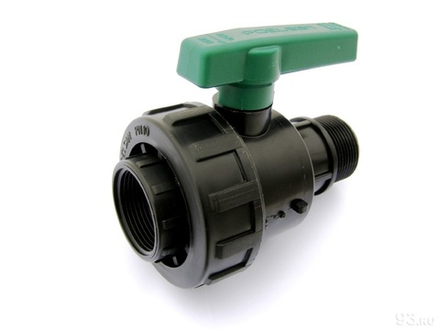 Кран шаровый ПНД (ТУРЦИЯ) Ø 25 вн-резба, нар-резба 4/96шт.